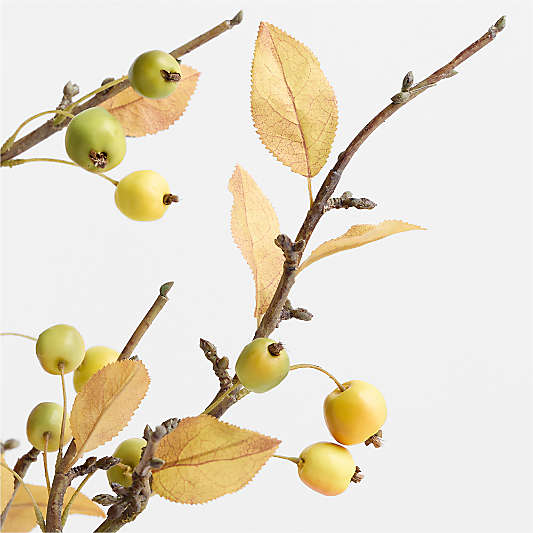 Faux Green Crab Apple Stem 45"