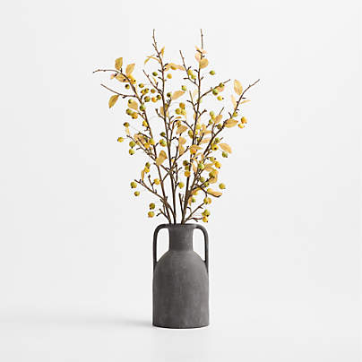 Faux Green Crab Apple Stem 45"