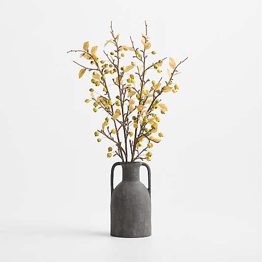 Faux Green Crab Apple Stem 45"