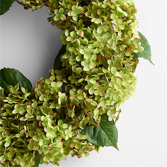 Faux Green Hydrangea Wreath 26"
