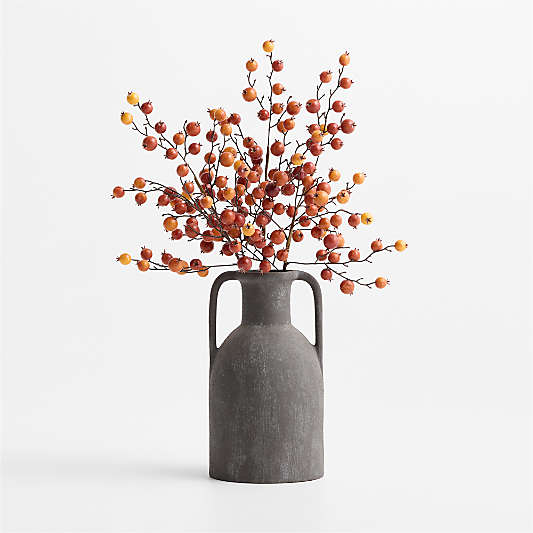 Faux Orange Crab Apple Stem 32"