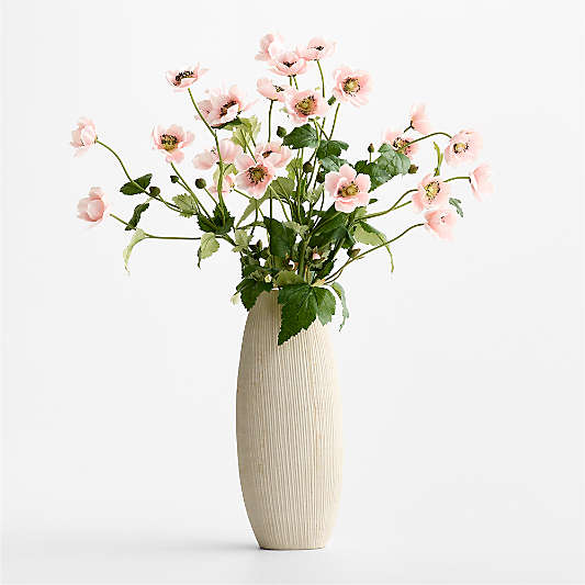 Faux Pink Japanese Anemone Spray 44"