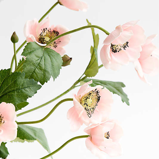 Faux Pink Japanese Anemone Spray 44"