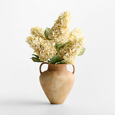 View Faux White Cone Hydrangea Stem 31" details