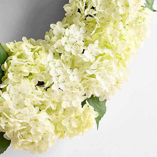 Faux White Hydrangea Wreath 26"