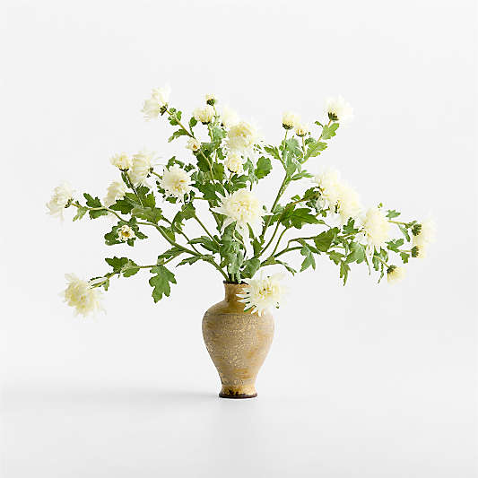 Faux White Mum Stem 31"