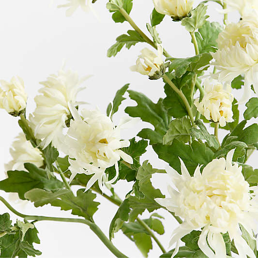 Faux White Mum Stem 31"