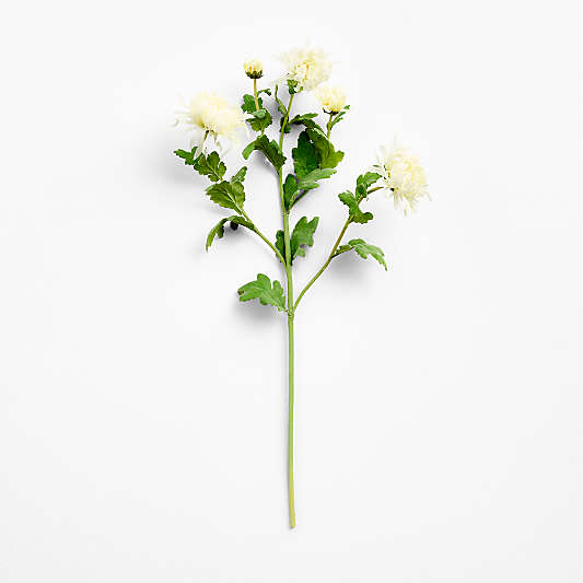 Faux White Mum Stem 31"