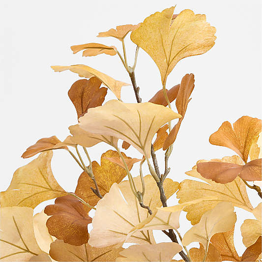 Faux Yellow Gingko Leaf Spray 50"