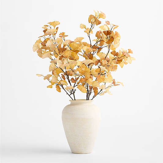 Faux Yellow Gingko Leaf Spray 50"