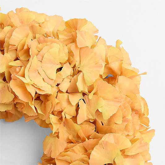 Faux Yellow Ginkgo Wreath 28"