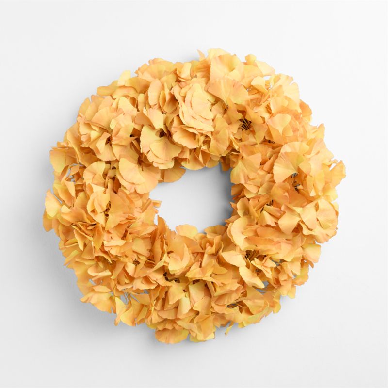 Faux Yellow Ginkgo Wreath 28" - image 4 of 5