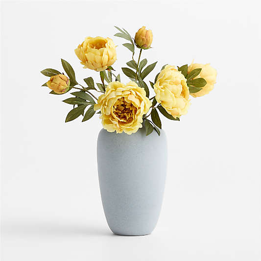 Faux Yellow Peony Spray 24"