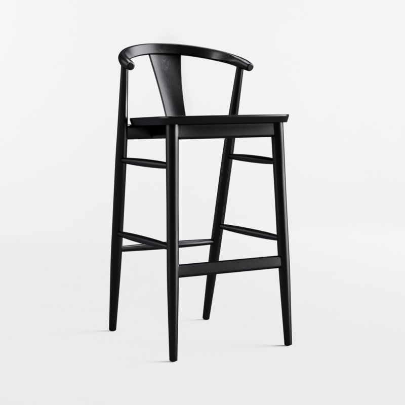 Fyn Black Wood Bar Stool - image 2 of 6