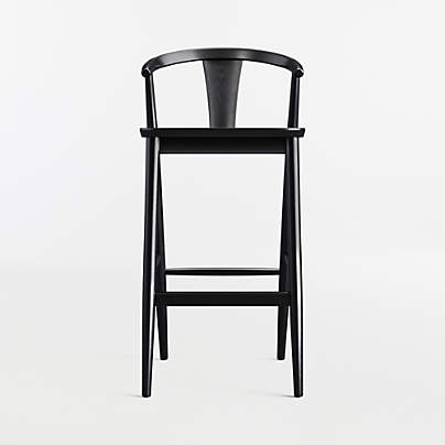 Fyn Black Wood Bar Stool