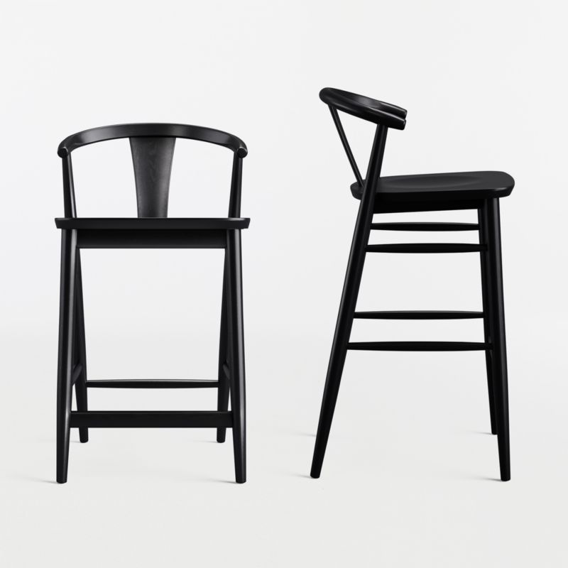 Fyn Black Wood Counter Stool - image 1 of 6