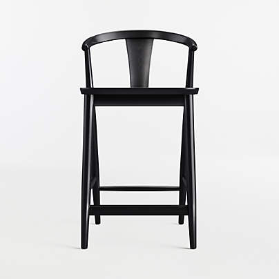 Fyn Black Wood Counter Stool