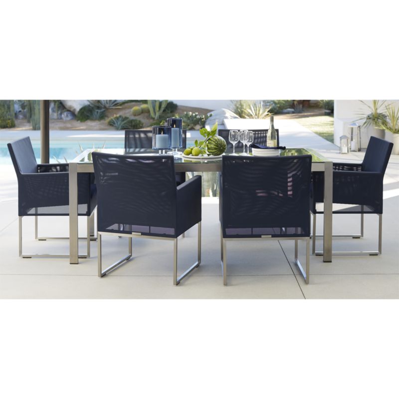 Dune Navy Outdoor Dining Chair with Sunbrella ® Cushion