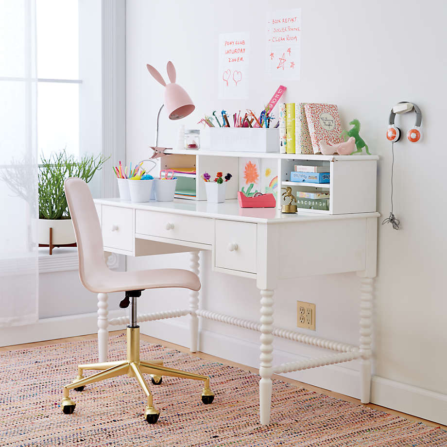 Jenny Lind White Wood Spindle 3 Drawer Kids Desk Reviews Crate