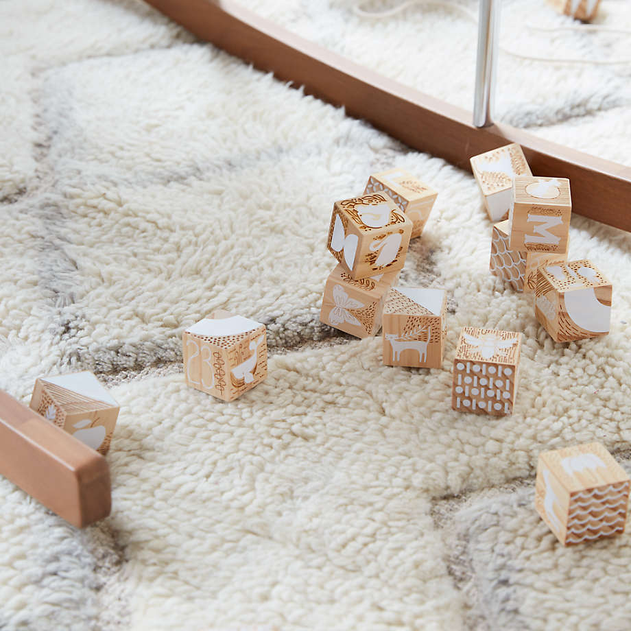 Land of nod etched wooden blocks store