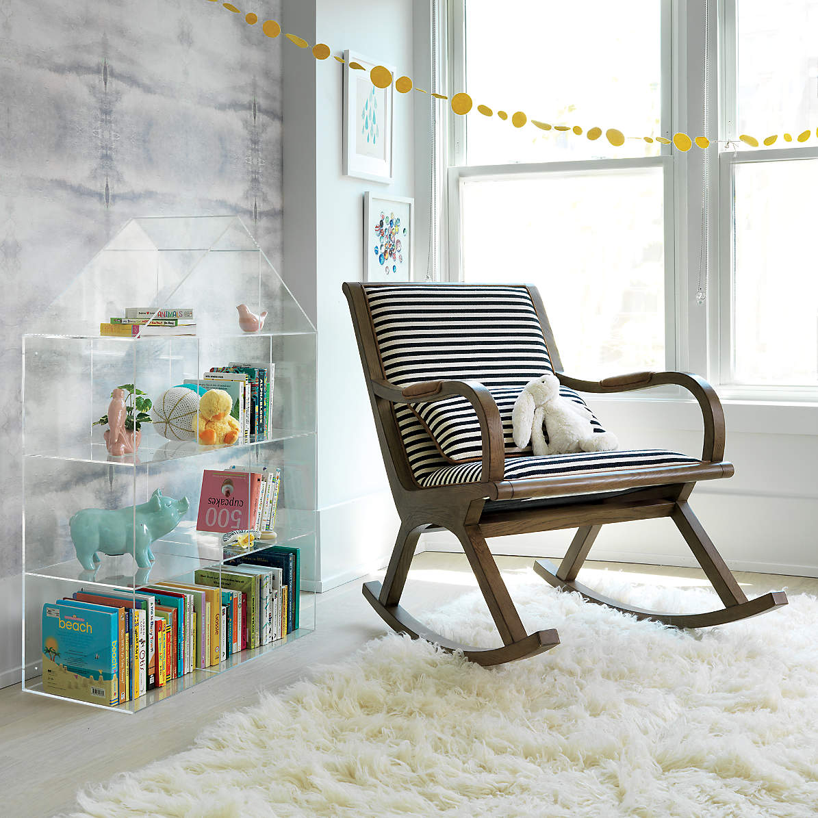 Acrylic bookcase deals crate and barrel