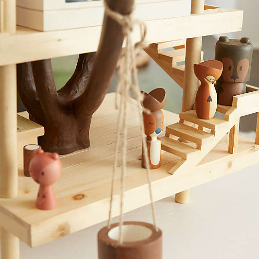 Wooden Forest Animal Toys for Kids, Set of 8