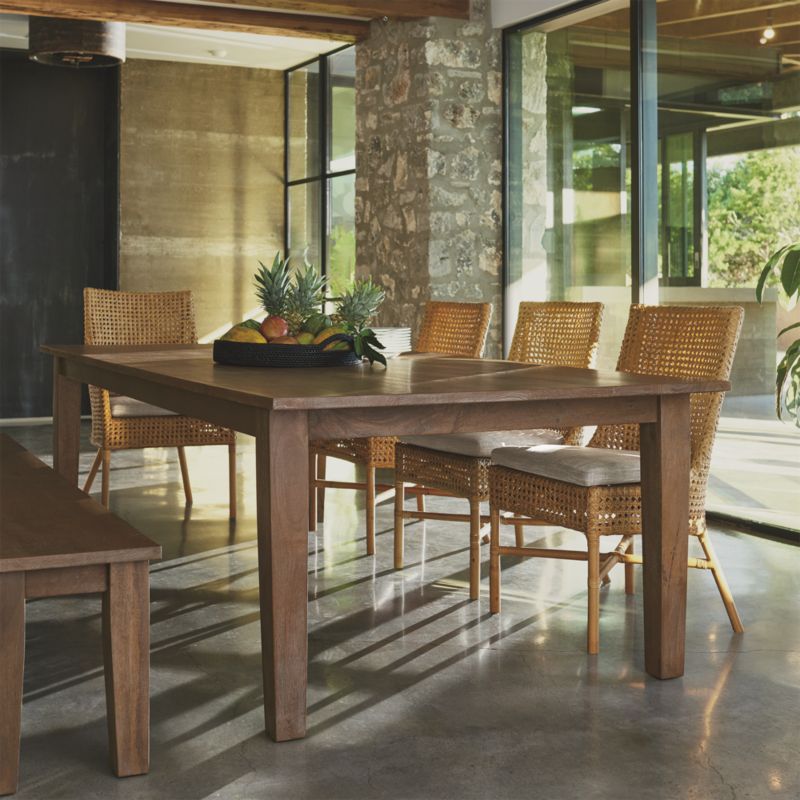 Basque 82"-118" Weathered Light Brown Solid Wood Extendable Dining Table - image 7 of 23