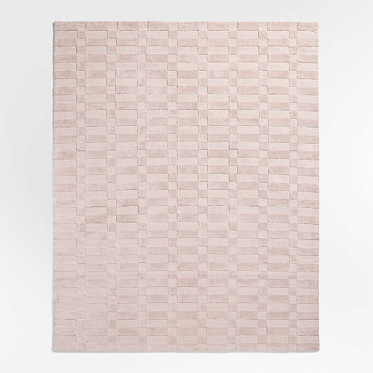 Geo Checker Lilac Rose Performance Kids Area Rug
