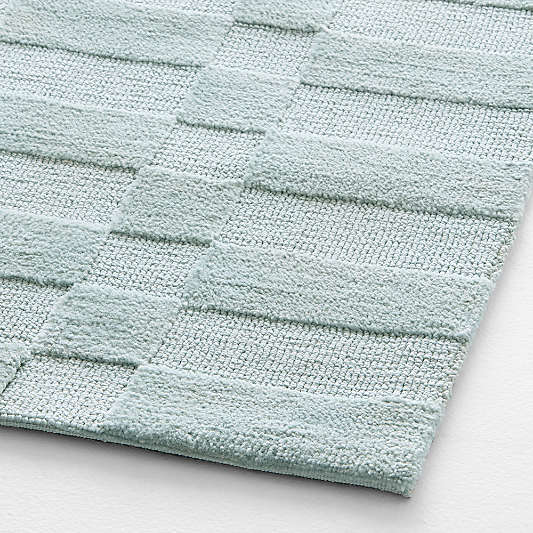 Geo Checker Morning Blue Performance Kids Area Rug