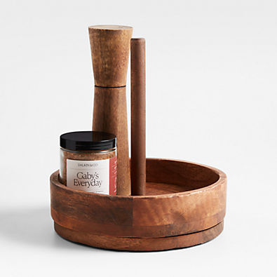View Calistoga Wooden Rotating Kitchen Caddy by Gaby Dalkin details