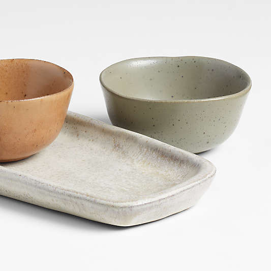 Carmel 3-Part Ceramic Dip Bowl & Tray by Gaby Dalkin