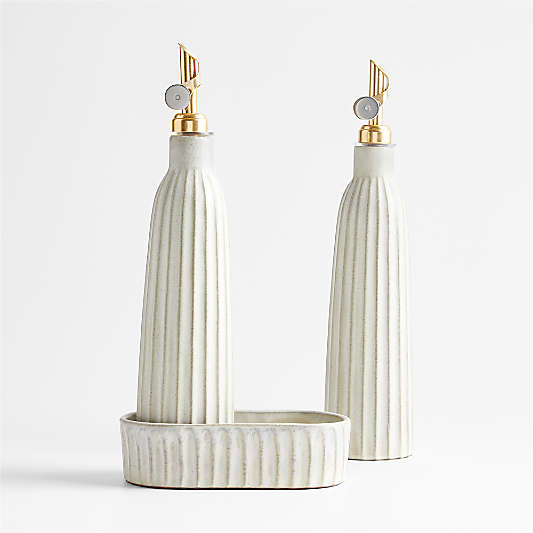 Carmel Ceramic Cruet Set with Tray by Gaby Dalkin