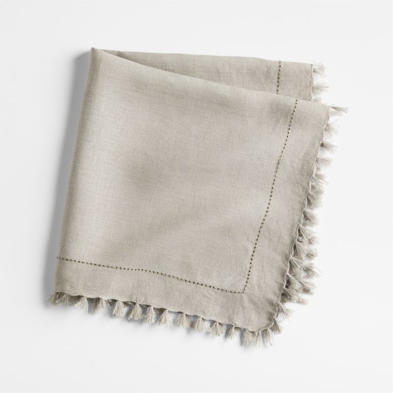 Linen Eyelet Fringe Napkin in Sage Green by Gaby Dalkin - image 0 of 8