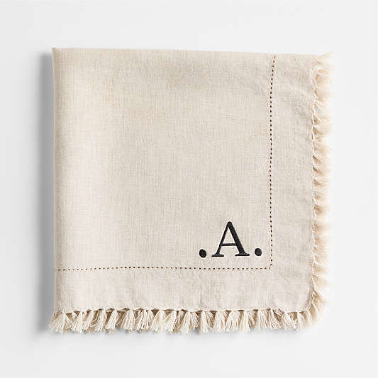 Linen Eyelet Fringe Napkin in Natural by Gaby Dalkin