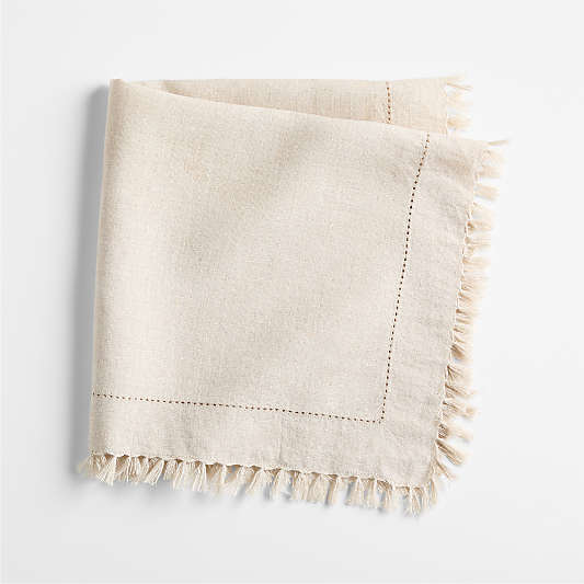 Linen Eyelet Fringe Napkin in Natural by Gaby Dalkin