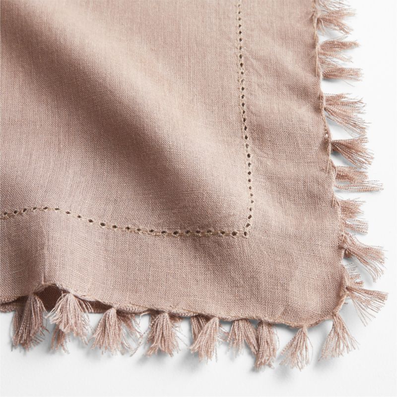 Linen Eyelet Fringe Napkin in Warm Plum by Gaby Dalkin - image 7 of 9