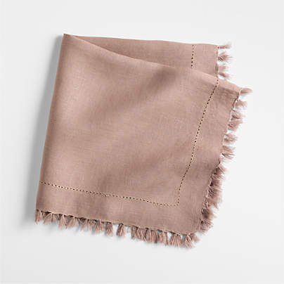 Linen Eyelet Fringe Napkin in Warm Plum by Gaby Dalkin