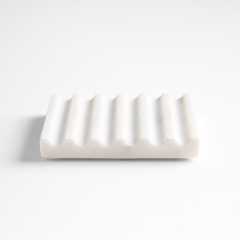 Fluted Marble Soap Dish in Alabaster by Gaby Dalkin - image 2 of 3