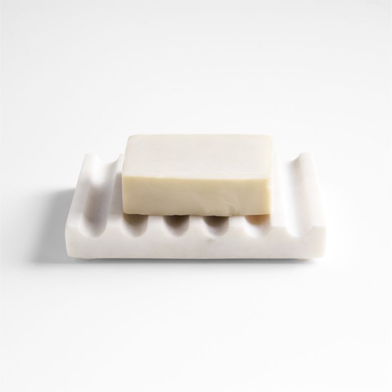 Fluted Marble Soap Dish in Alabaster by Gaby Dalkin - image 0 of 3