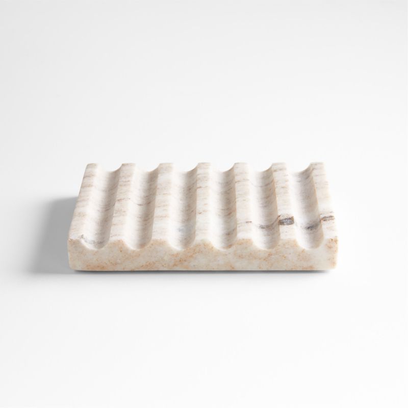 Fluted Marble Soap Dish in Dune by Gaby Dalkin - image 1 of 3