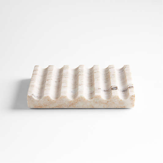 Fluted Marble Soap Dish in Dune by Gaby Dalkin