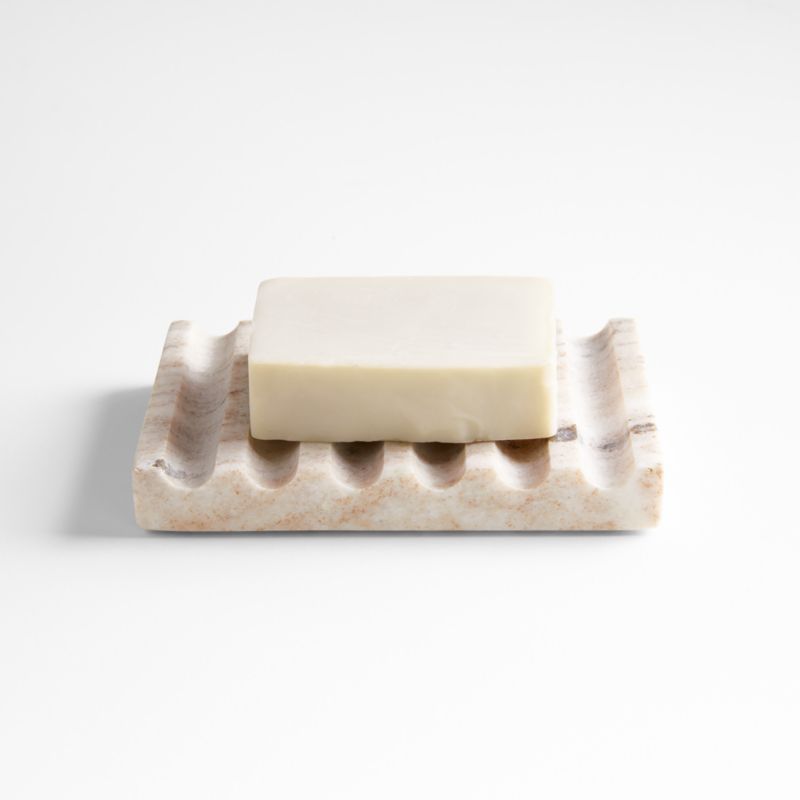 Fluted Marble Soap Dish in Dune by Gaby Dalkin - image 0 of 3