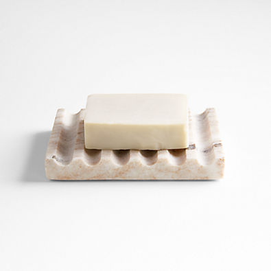 View Fluted Marble Soap Dish in Dune by Gaby Dalkin details