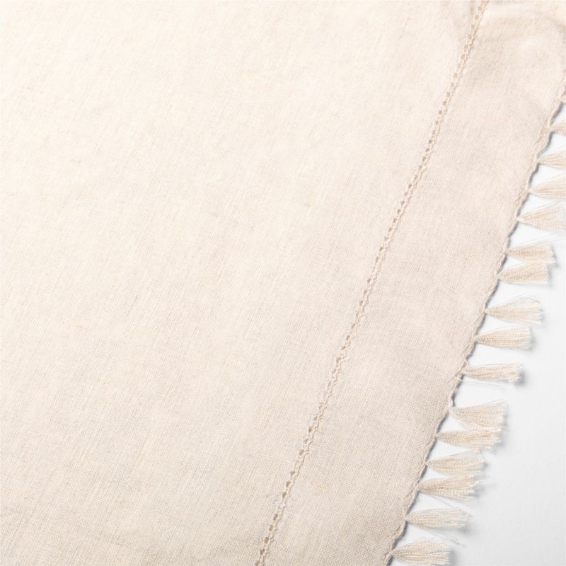 Linen Eyelet Fringe 120" Natural Table Runner by Gaby Dalkin - image 4 of 4