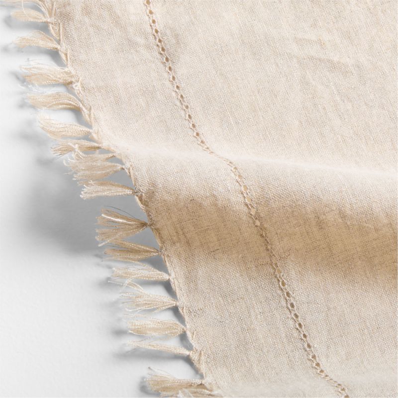 Linen Eyelet Fringe 60" x 120" Natural Tablecloth by Gaby Dalkin - image 1 of 2