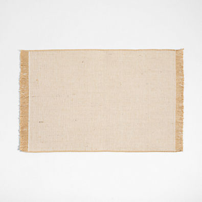View Jute and Organic Cotton Woven Placemat with Fringe Natural by Gaby Dalkin details
