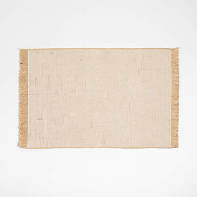 Jute and Organic Cotton Woven Placemat with Fringe Natural by Gaby Dalkin