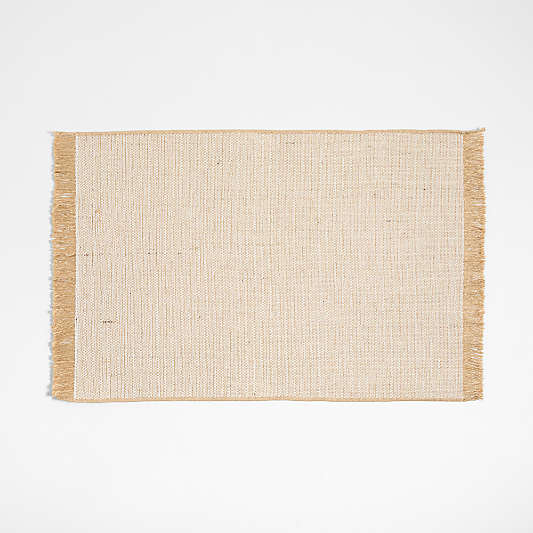 Jute and Organic Cotton Woven Placemat with Fringe Natural by Gaby Dalkin