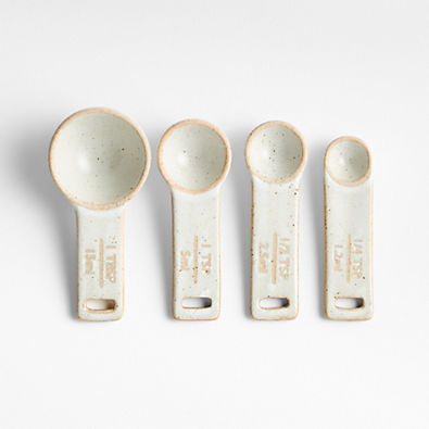 View Pacific White Ceramic Measuring Spoons by Gaby Dalkin details