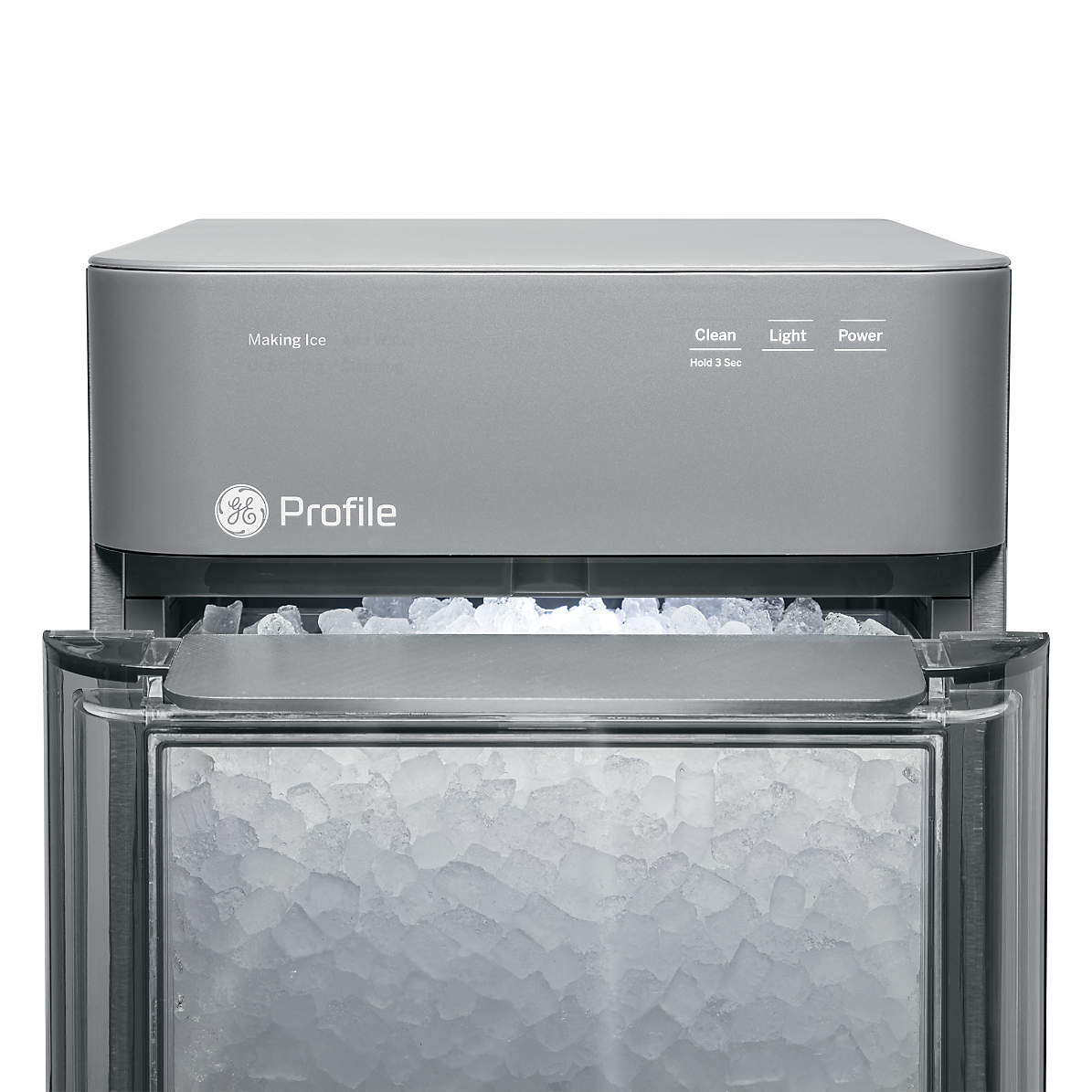 ge profile ice maker white light